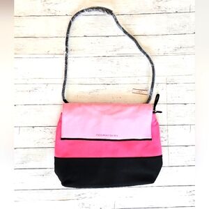 Victoria's Secret Pink & Black Neoprene Insulated Cooler Lunch Crossbody Bag